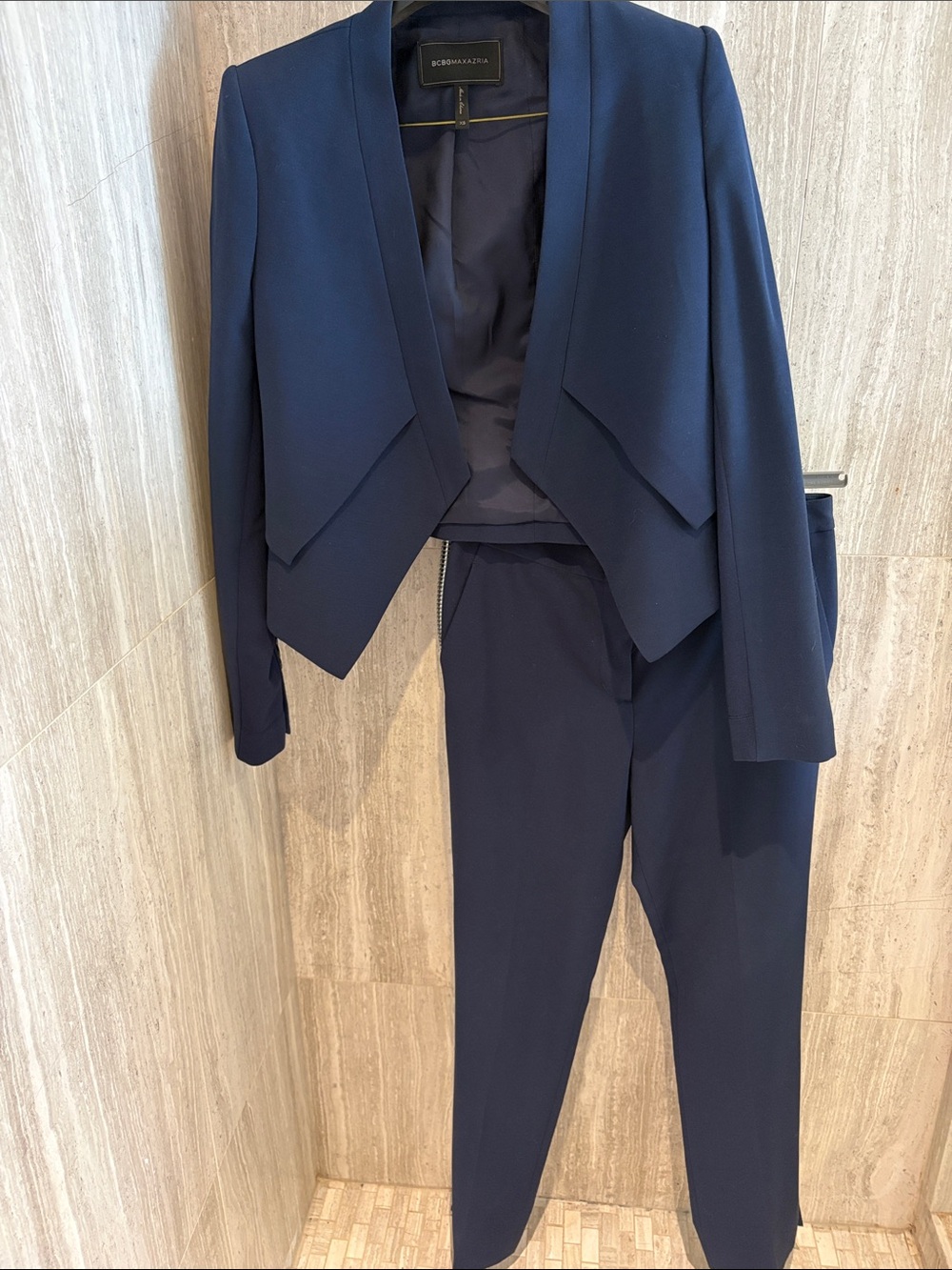 BCBGMaxAzria Navy Cropped Blazer & Dress Pants Two-Piece